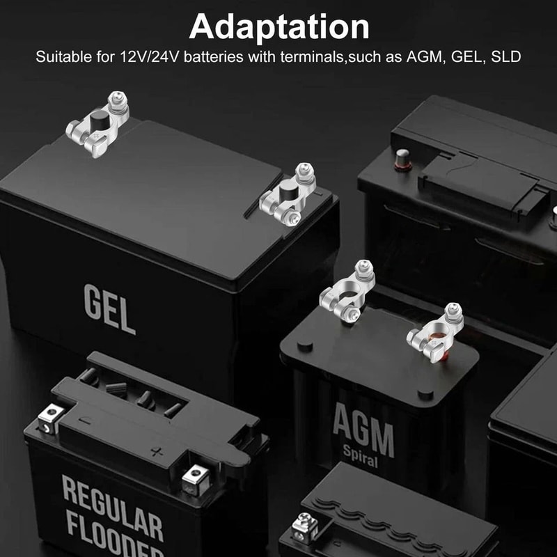 Heavy Duty Copper Battery Terminal Connectors Kit Positive Negative With Protective Covers 3