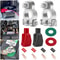 Heavy Duty Copper Battery Terminal Connectors Kit Positive Negative With Protective Covers 7