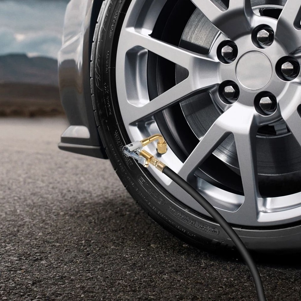 Tire Valve Extension Kit With Hose Angles Schrader Valve Adapters For Car Bike RV Trailer 1