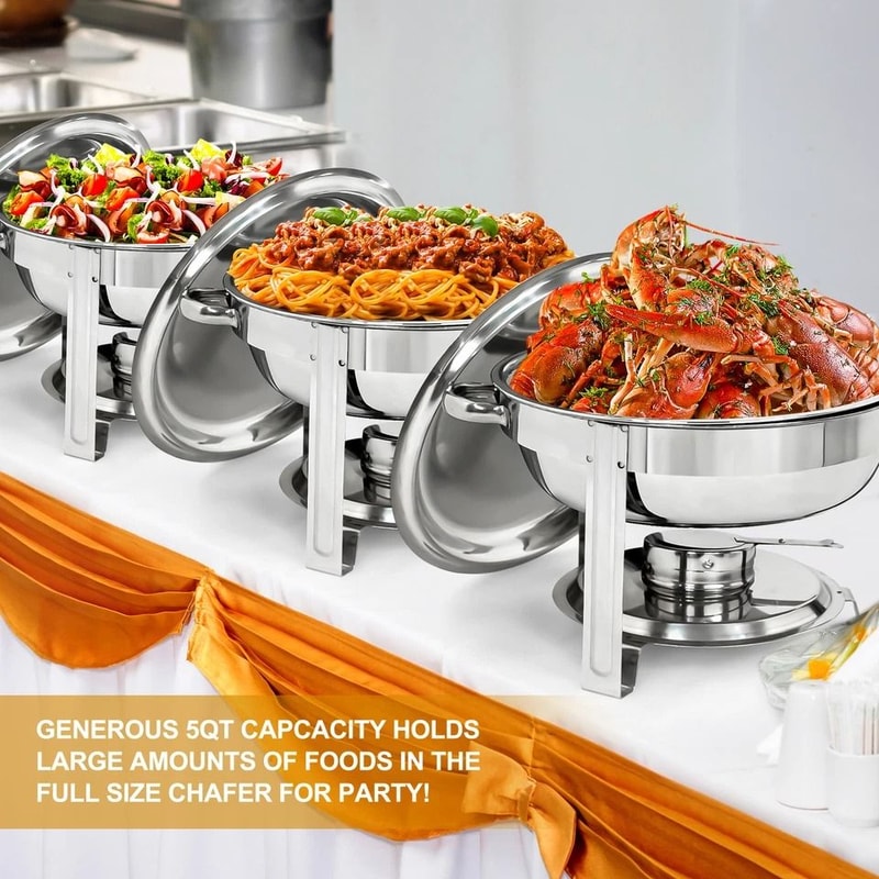 Stainless Steel Quart Chafing Dish Durable Buffet Catering Tray Mirror Finish Alcohol Furnace Perfe 5