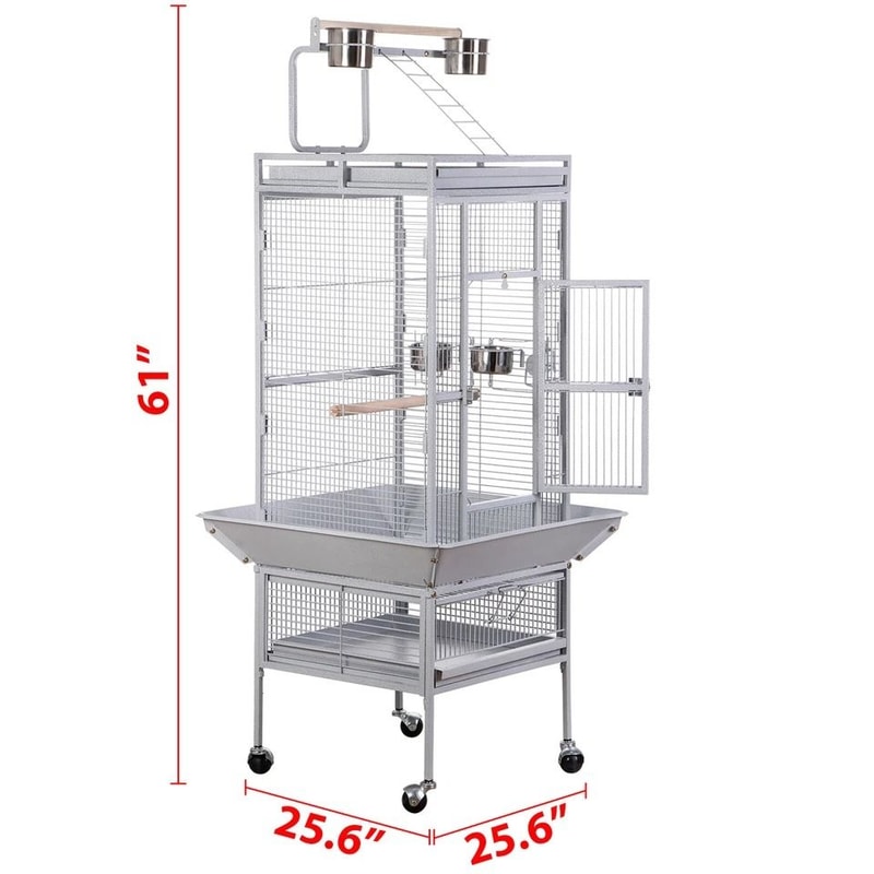 Playtop Parrot Cage Durable NonToxic Coated Steel Spacious Design With Ladder And Perches Removable 1