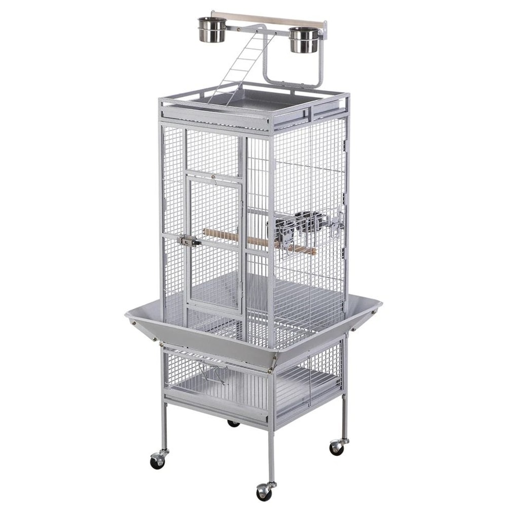 Playtop Parrot Cage Durable NonToxic Coated Steel Spacious Design With Ladder And Perches Removable 11