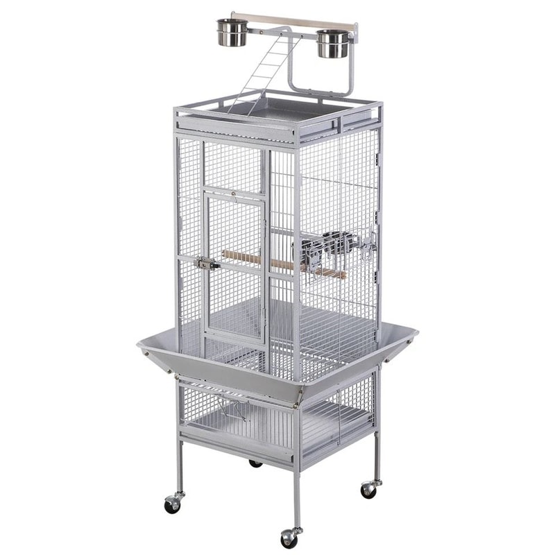 Playtop Parrot Cage Durable NonToxic Coated Steel Spacious Design With Ladder And Perches Removable 11