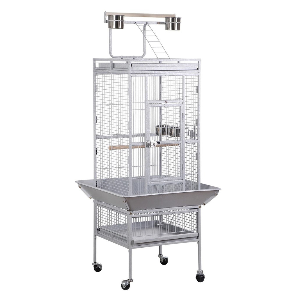 Playtop Parrot Cage Durable NonToxic Coated Steel Spacious Design With Ladder And Perches Removable 13