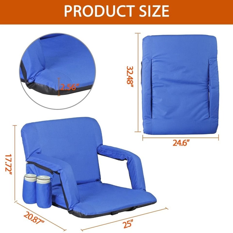 Comfortable Wide Stadium Seat For Bleachers With Pockets And Antislip Base Adjustable Reclining Cha 1