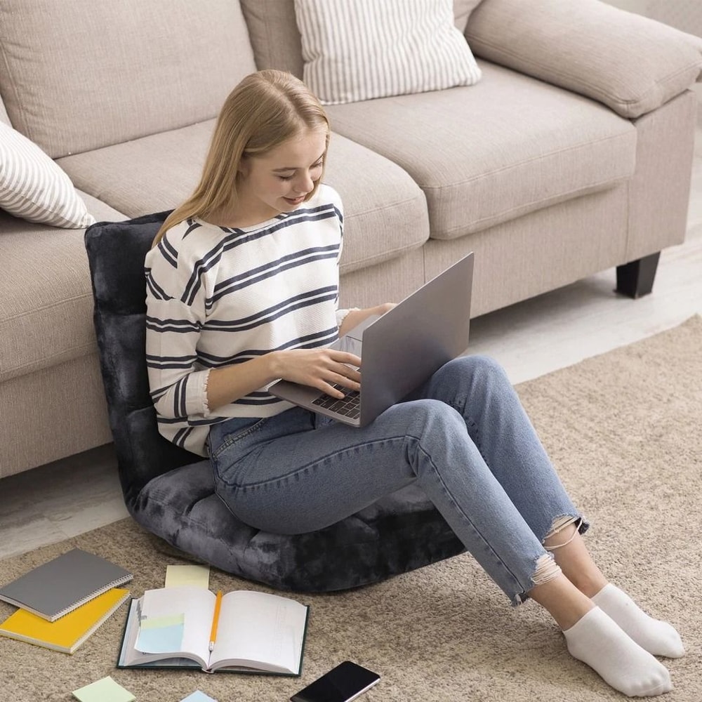 Adjustable Folding Floor Gaming Chair Black Lounger Sofa Recliner Bed Couch Lazy Seat For Comfortab 9