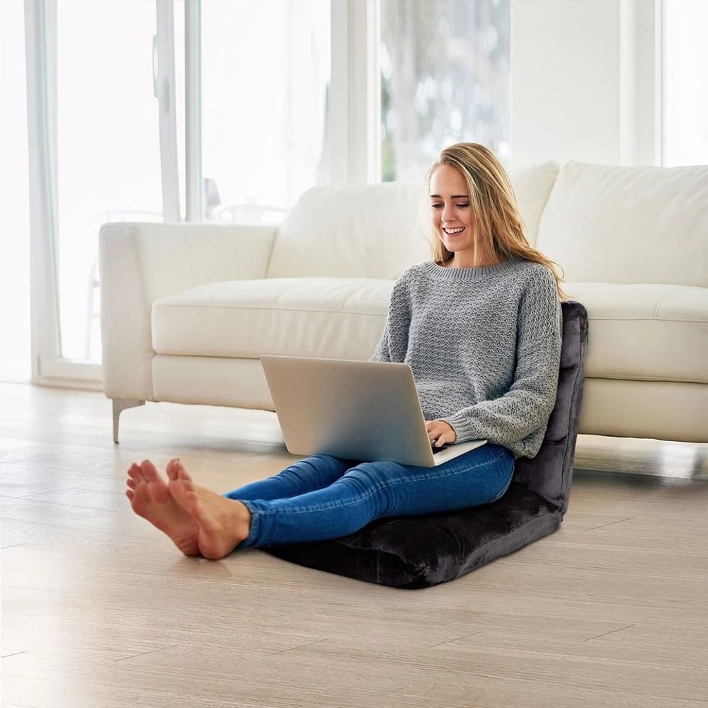 Adjustable Folding Floor Gaming Chair Black Lounger Sofa Recliner Bed Couch Lazy Seat For Comfortab 7