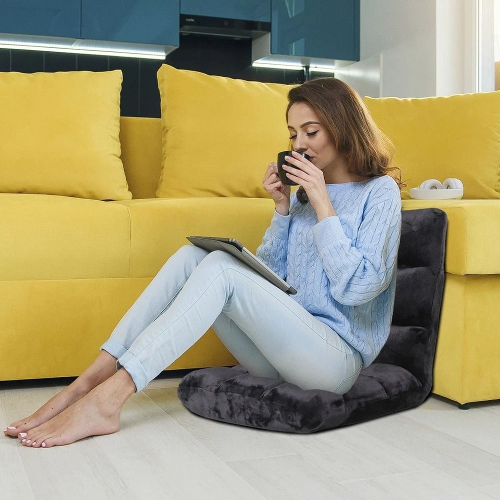 Adjustable Folding Floor Gaming Chair Black Lounger Sofa Recliner Bed Couch Lazy Seat For Comfortab 8