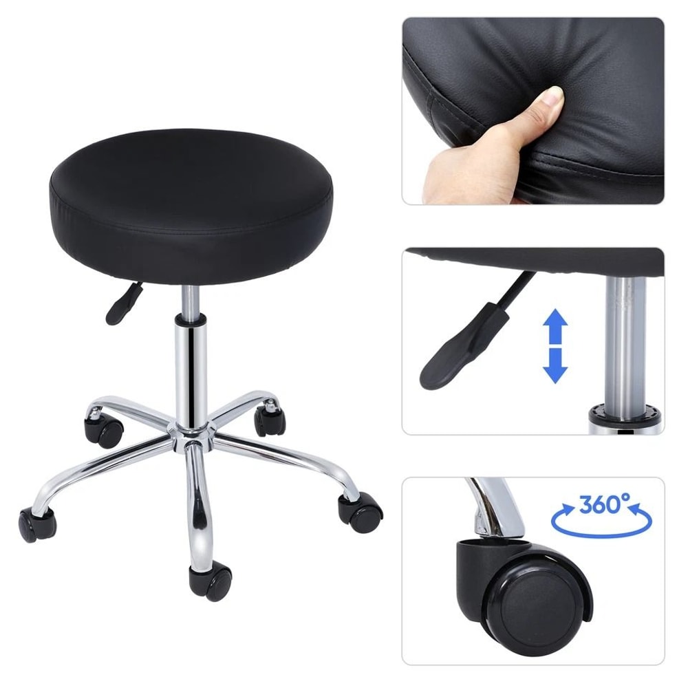 Spa Stool With Adjustable Height Swivel Chair For Salon Thick Padded Hydraulic Chair Compact Design 4