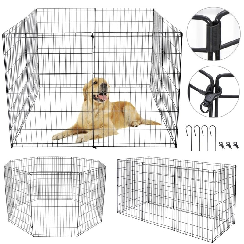 Pet Playpen Crate Panels Dog Playpen Exercise Portable Kennel Cage For Pets Metal Fence For Dogs Ra 1