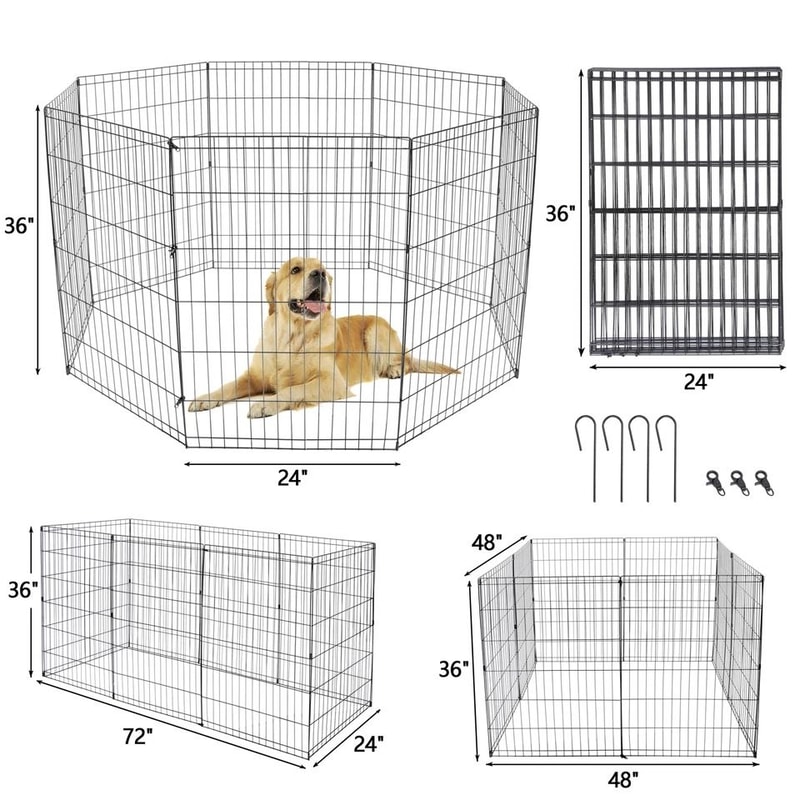 Pet Playpen Crate Panels Dog Playpen Exercise Portable Kennel Cage For Pets Metal Fence For Dogs Ra 2