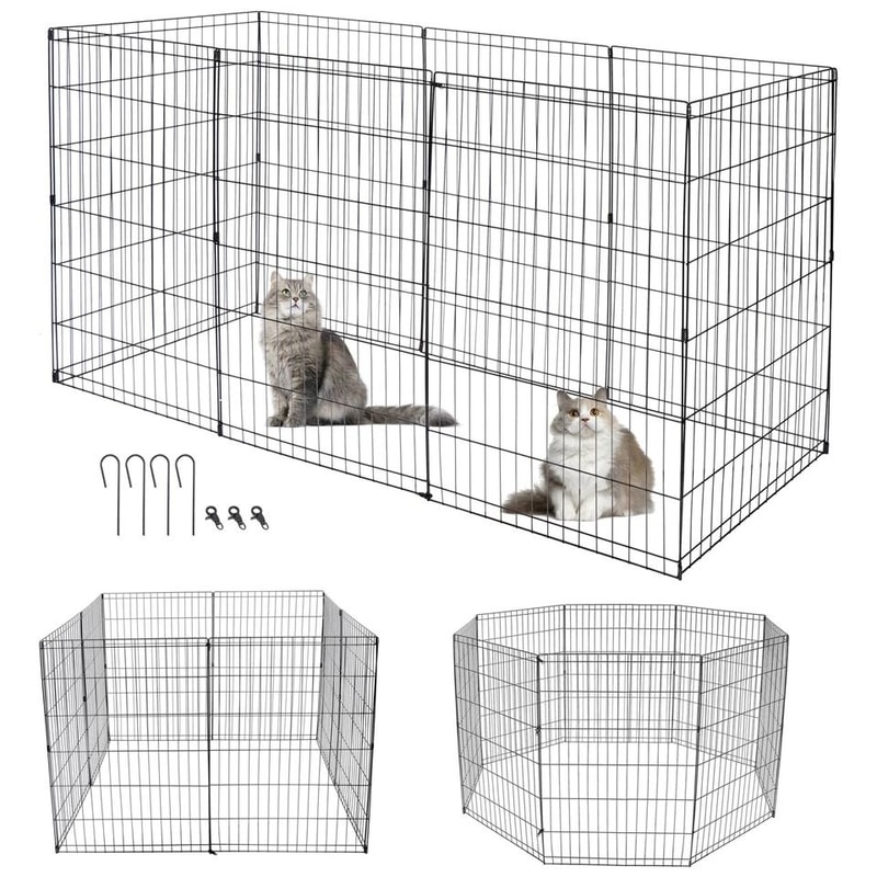 Pet Playpen Crate Panels Dog Playpen Exercise Portable Kennel Cage For Pets Metal Fence For Dogs Ra 3