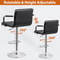 Adjustable Bar Stools With Back And Arms PU Leather Chairs For Kitchen Dining Office 1