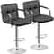 Adjustable Bar Stools With Back And Arms PU Leather Chairs For Kitchen Dining Office 5