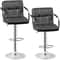 Adjustable Bar Stools With Back And Arms PU Leather Chairs For Kitchen Dining Office 6