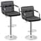 Adjustable Bar Stools With Back And Arms PU Leather Chairs For Kitchen Dining Office 7