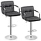Adjustable Bar Stools With Back And Arms PU Leather Chairs For Kitchen Dining Office 7