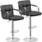 Adjustable Bar Stools With Back And Arms PU Leather Chairs For Kitchen Dining Office 8