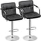 Adjustable Bar Stools With Back And Arms PU Leather Chairs For Kitchen Dining Office 10