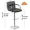 Adjustable Bar Stools With Back And Arms PU Leather Chairs For Kitchen Dining Office 11