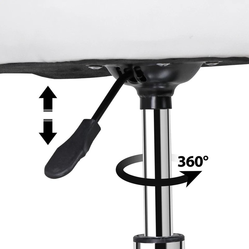 Vanity Stool Adjustable Height Swivel PU Leather Ottoman Chair Makeup Stool For Bedroom Office And 2