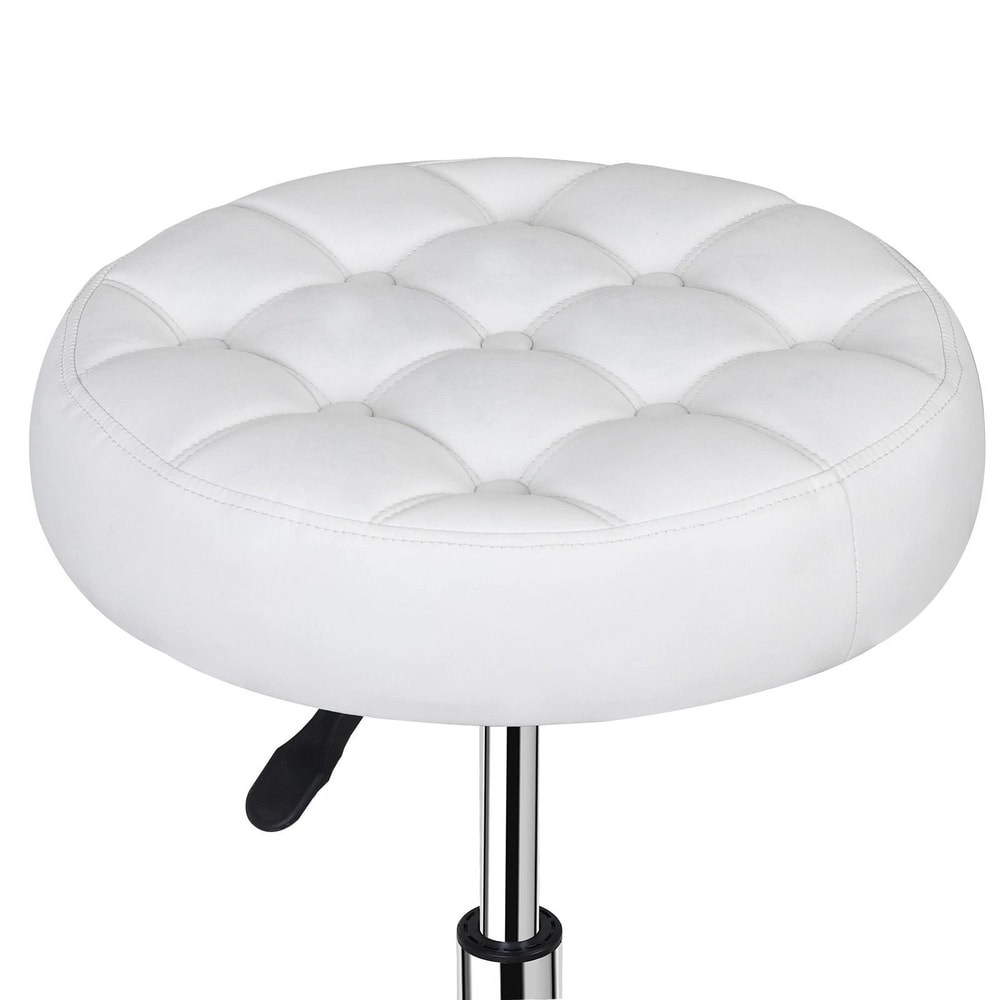 Vanity Stool Adjustable Height Swivel PU Leather Ottoman Chair Makeup Stool For Bedroom Office And 7