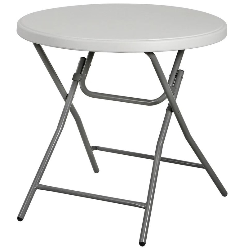 Folding Round Table Waterproof Table Top Lightweight Easy Storage For Camping Parties Picnic 7