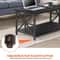 Black Coffee Table With Storage Shelf Industrial Style CrossShaped Metal Legs Spacious And Durable 2