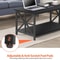Black Coffee Table With Storage Shelf Industrial Style CrossShaped Metal Legs Spacious And Durable 2