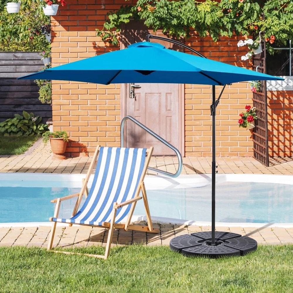 Offset Umbrella Base Stand Pieces Patio Weighted Base Adjustable Garden Stand Water Sand Fillable 1