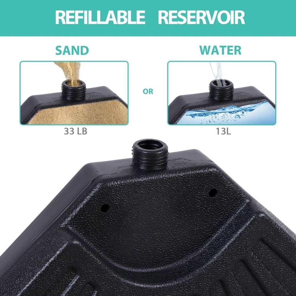 Offset Umbrella Base Stand Pieces Patio Weighted Base Adjustable Garden Stand Water Sand Fillable 1