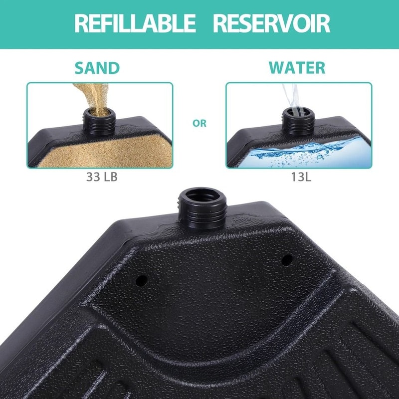 Offset Umbrella Base Stand Pieces Patio Weighted Base Adjustable Garden Stand Water Sand Fillable 1