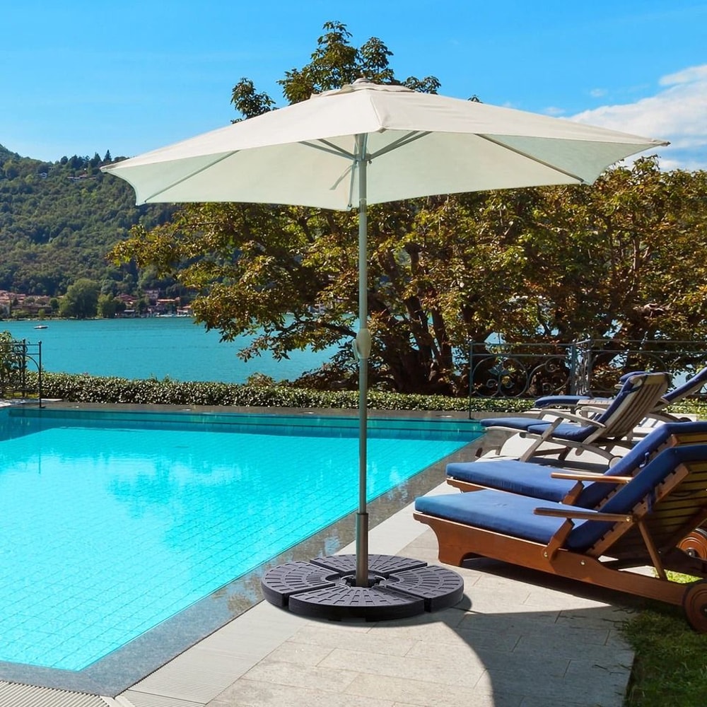 Offset Umbrella Base Stand Pieces Patio Weighted Base Adjustable Garden Stand Water Sand Fillable 1