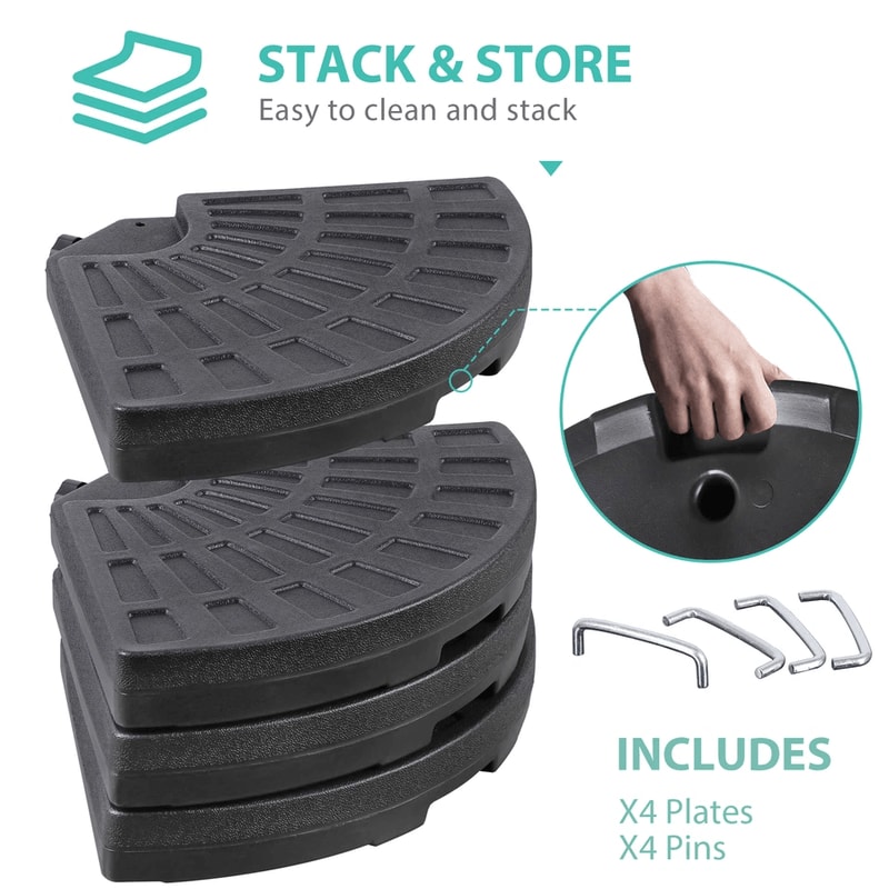 Offset Umbrella Base Stand Pieces Patio Weighted Base Adjustable Garden Stand Water Sand Fillable 1