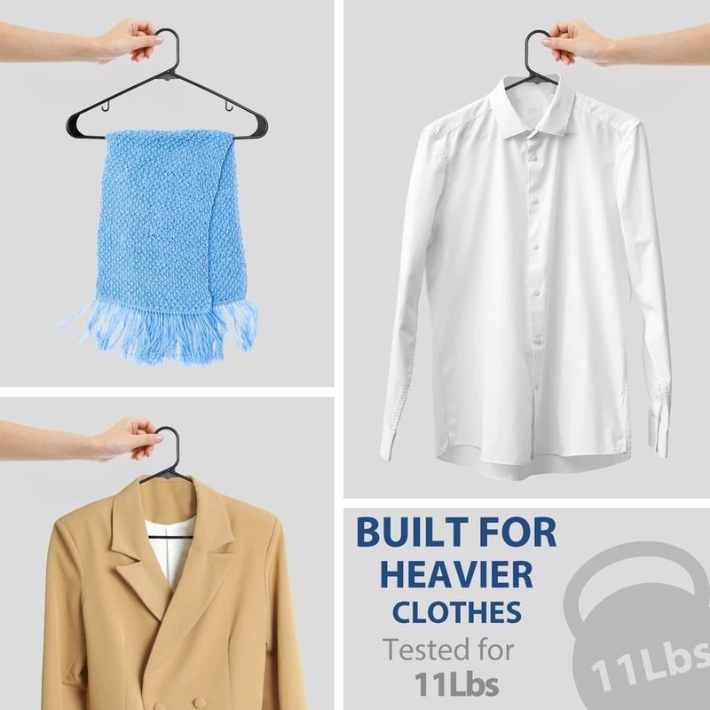 Durable Plastic Clothes Hangers Space Saving With Hooks 12