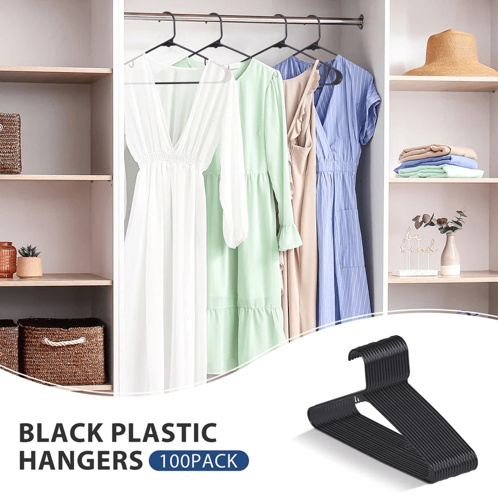 Durable Plastic Clothes Hangers Space Saving With Hooks 17