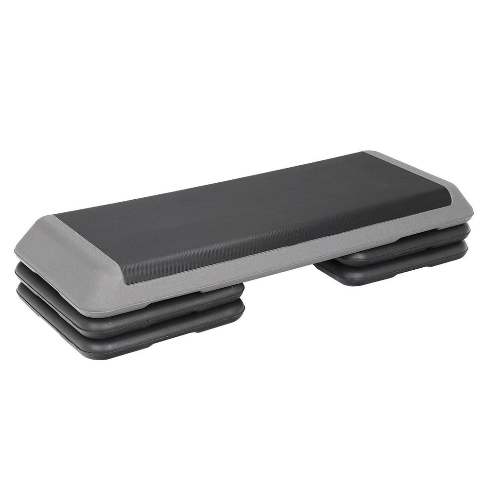 Adjustable Exercise Stepper Aerobic Step Platform With Riser Set For Home Gym Weight Loss Muscle To 9