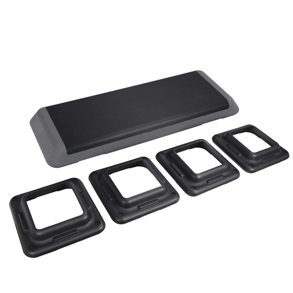 Adjustable Exercise Stepper Aerobic Step Platform With Riser Set For Home Gym Weight Loss Muscle To 3