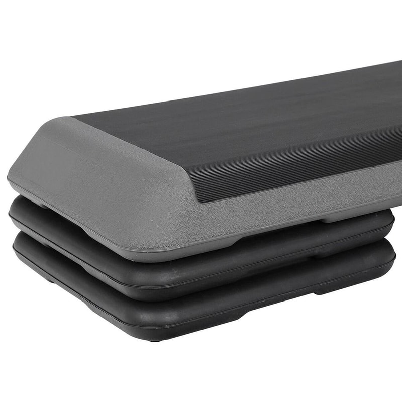 Adjustable Exercise Stepper Aerobic Step Platform With Riser Set For Home Gym Weight Loss Muscle To 8