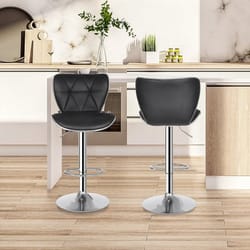 adjustable height shell back bar stools, swivel pu leather stool, modern kitchen and home office seating