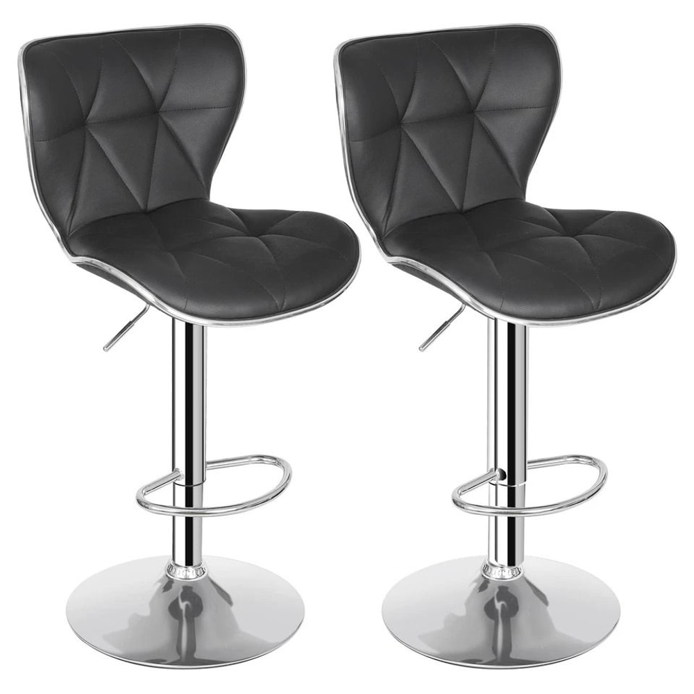 Adjustable Height Shell Back Bar Stools Swivel PU Leather Stool Modern Kitchen And Home Office Seat 7