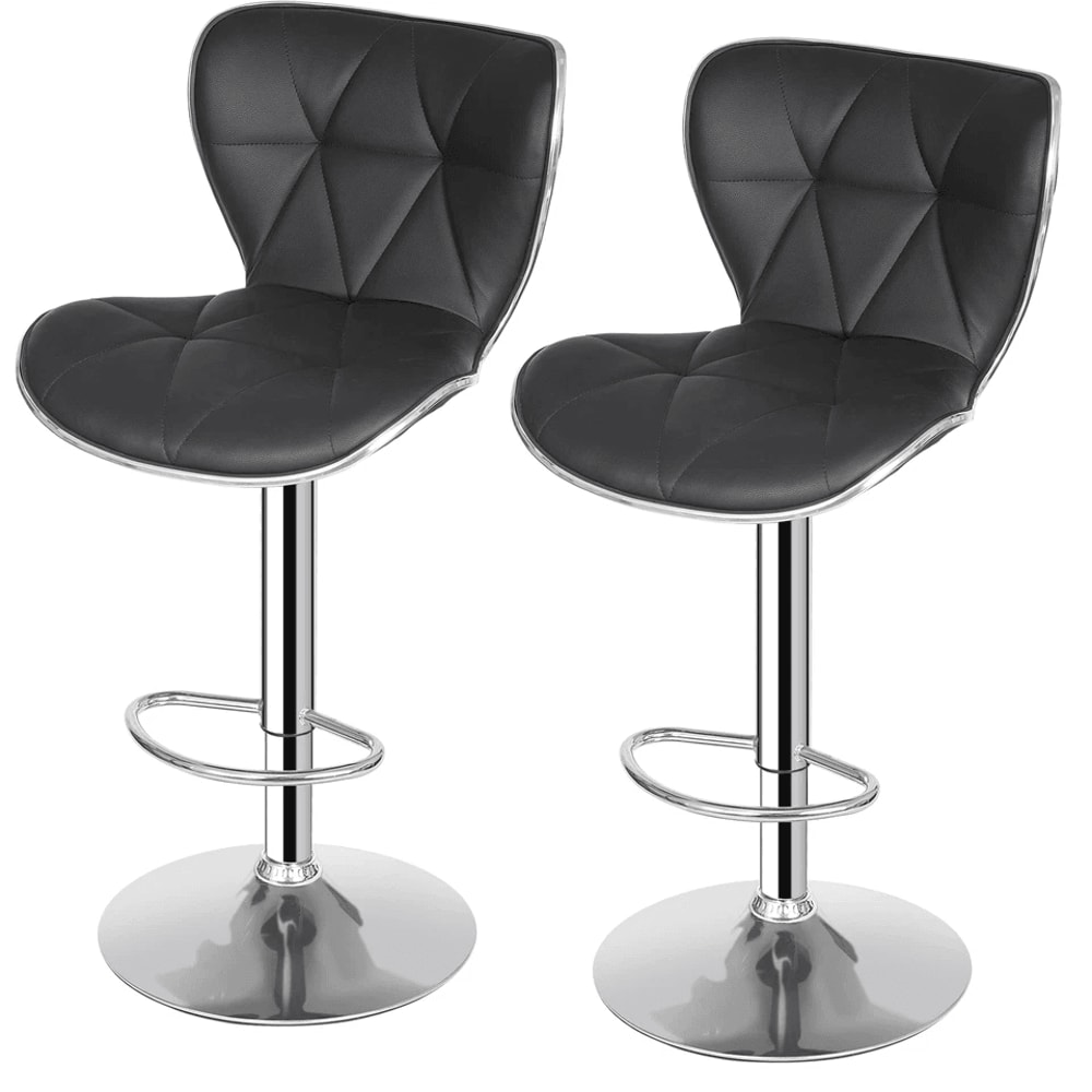 Adjustable Height Shell Back Bar Stools Swivel PU Leather Stool Modern Kitchen And Home Office Seat 8