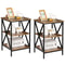 XShaped Design End Table With Shelves Tier Sofa Side Table For Living Room 0