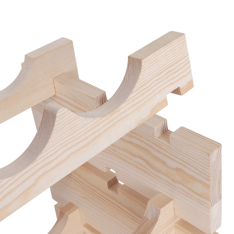 Wood Wine Rack Storage Sturdy Display Shelves Natural Kitchen Decor Stackable Design For Bottles 7