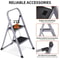 Gray Folding Step Stool With Soft Grip Handle Wide Pedal Compact Ladder For Home Indoor Use SpaceS 3