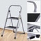 Gray Folding Step Stool With Soft Grip Handle Wide Pedal Compact Ladder For Home Indoor Use SpaceS 4