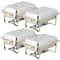 Elegant Chafing Dishes Buffet Warmer Set Gold Silver Qt Stainless Steel For Wedding Restaurant 10