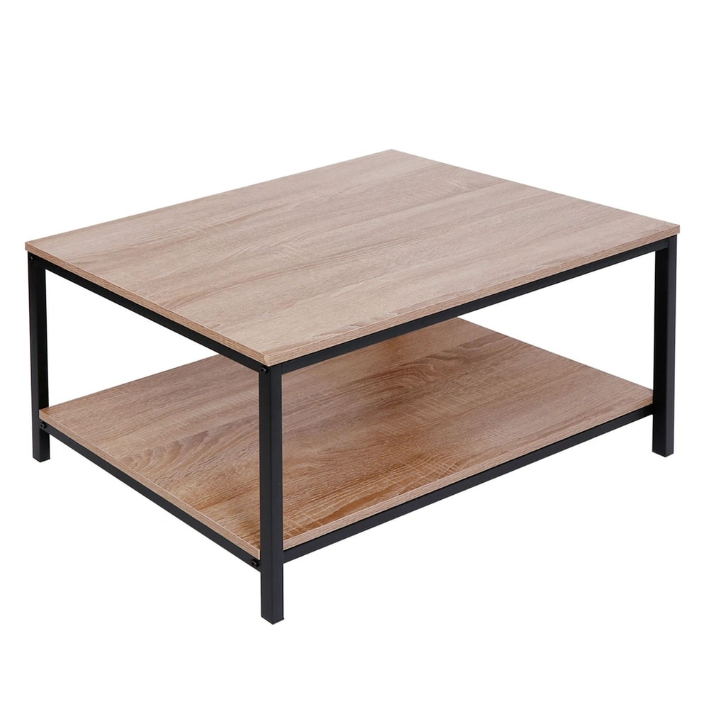 Stylish Modern Coffee Table With Storage Shelf And Metal Feet Perfect For Living Room Home Indoor U 7