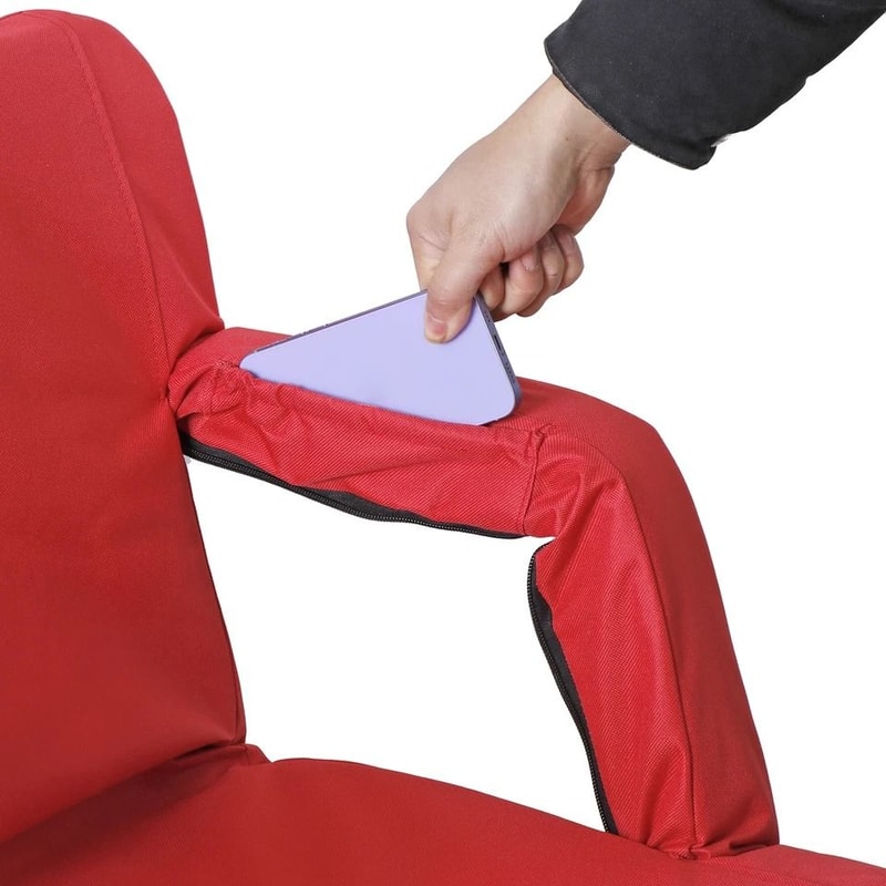 Folding Stadium Seat For Bleachers With Adjustable Back Red Stadium Chair Comfortable And Durable 6