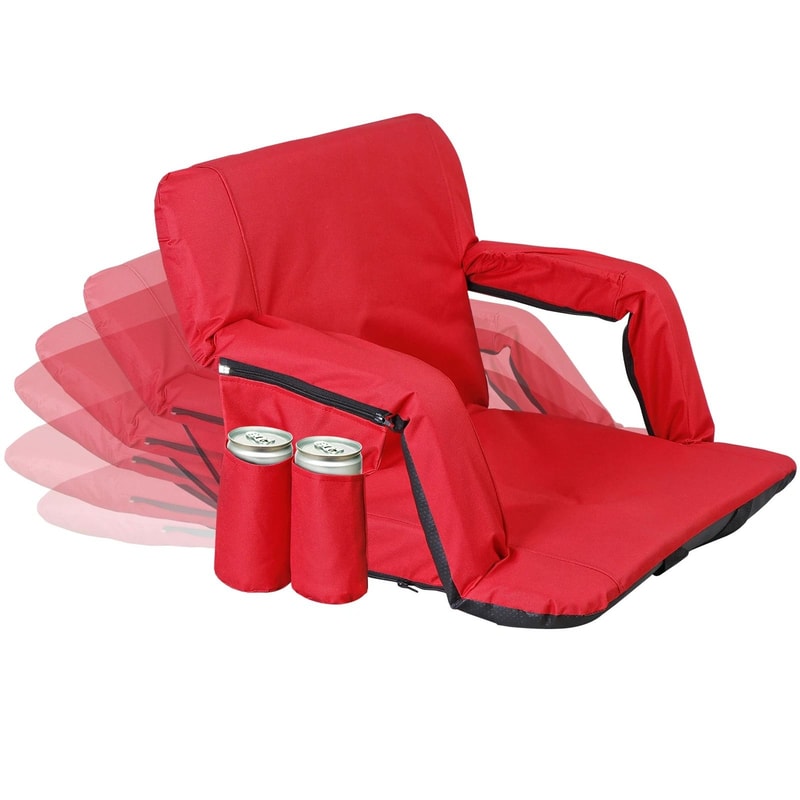 Folding Stadium Seat For Bleachers With Adjustable Back Red Stadium Chair Comfortable And Durable 8